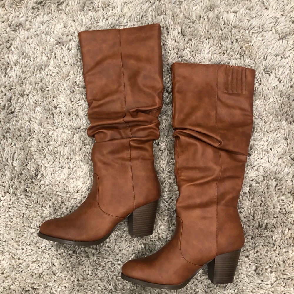 Faux leather boots